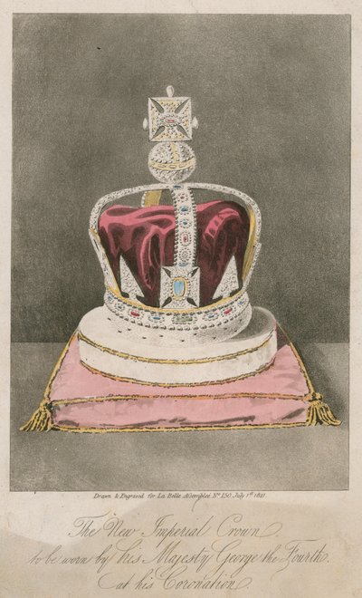 A nova coroa imperial a ser usada por Sua Majestade George IV em sua coroação de English School