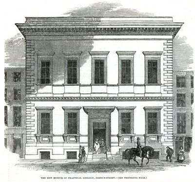 O novo Museu de Geologia Prática, Jermyn Street, Londres de English School