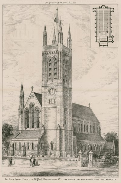 A nova igreja paroquial de St Paul, Hammersmith de English School