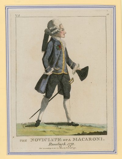 O noviciado de um macarrão, Ranelagh, 1772 de English School
