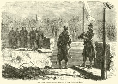 As negociações de paz, uma reunião na ponte de Sevres, outubro de 1870 de English School