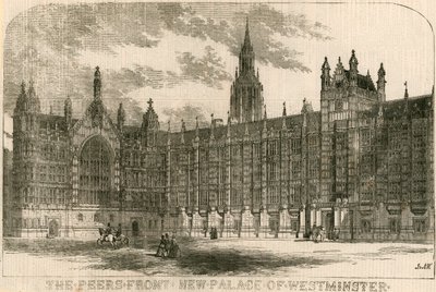 A frente dos pares, novo Palácio de Westminster, Londres de English School