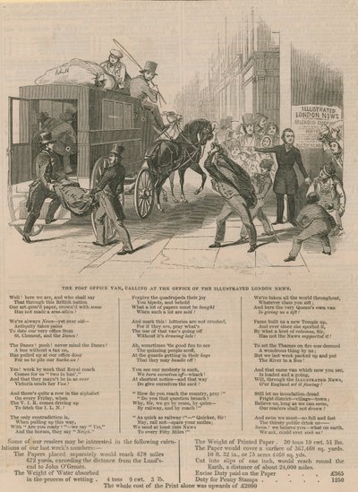 Os correios no escritório da Illustrated London News de English School