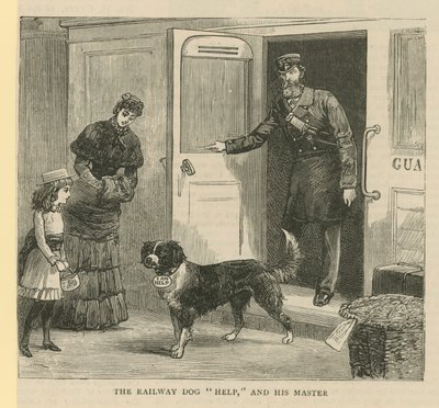 A ajuda do cão ferroviário e seu mestre de English School