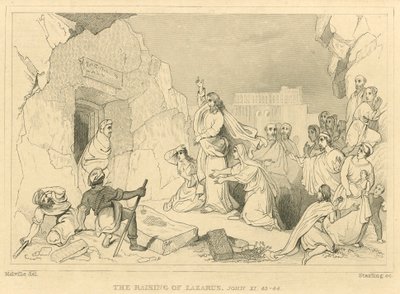A elevação de Lázaro, João XI, 43-44 (gravura) de English School