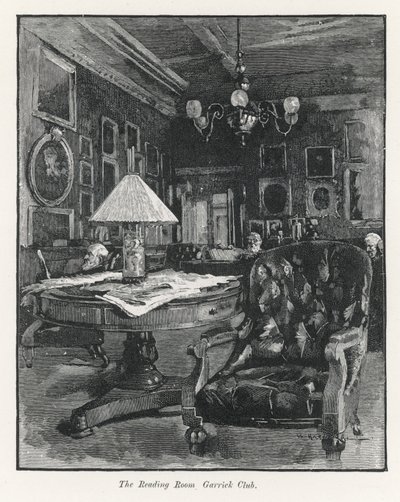 A sala de leitura do Garrick Club de English School