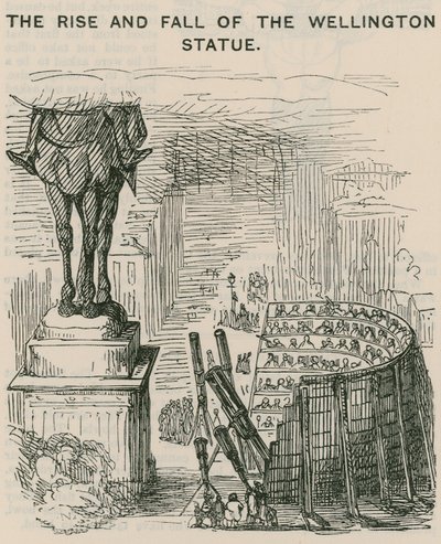 A ascensão e queda da estátua de Wellington; desenho animado de English School