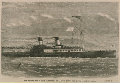 O saloon steamboat Alexandra em uma viagem descendo o rio de English School