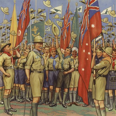 O jamboree do batedor (cor litho) de English School