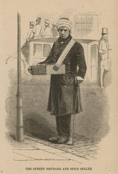 O ruibarbo de rua e vendedor de especiarias de English School