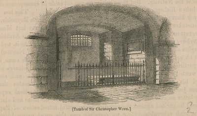 O túmulo de Sir Christopher Wren de English School