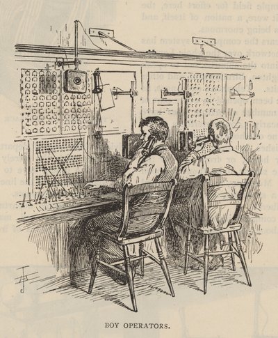 O funcionamento do telefone: operadores de rapazes de English School