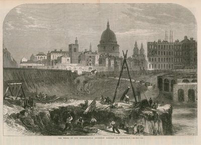 Os trabalhos da Metropolitan Extension Railway em Smithfield de English School
