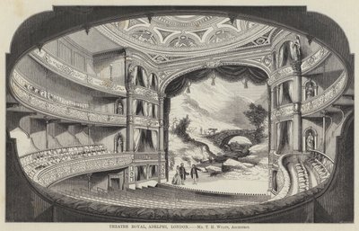 Theatre Royal, Adelphi, Londres (gravura) de English School