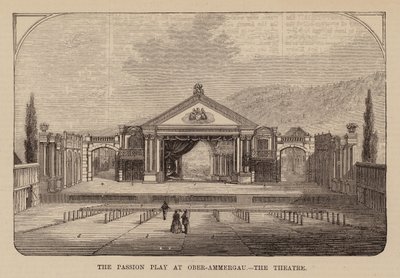 Teatro da peça da Paixão de Oberammergau, Baviera (gravura) de English School