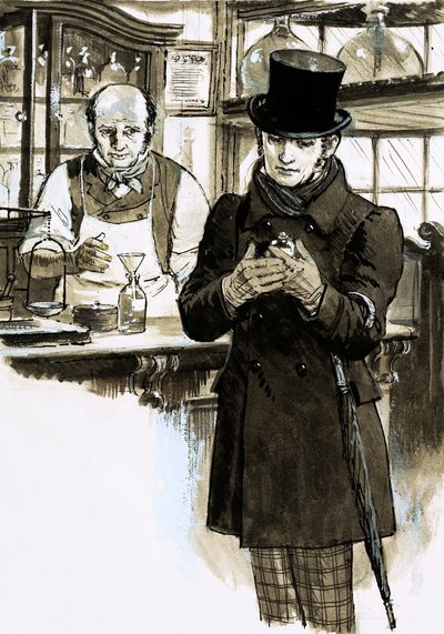 Eles vão viver para sempre: Thomas De Quincy (gouache no papel) de English School