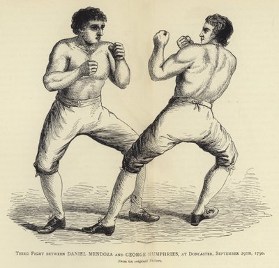 Terceira luta entre Daniel Mendoza e George Humphries, em Doncaster, 29 de setembro de 1790, de uma foto original de English School