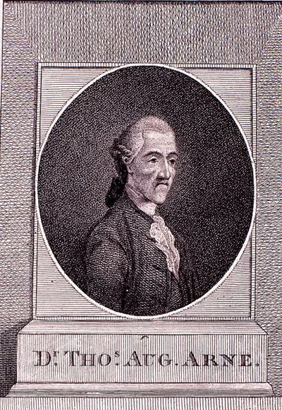 Thomas Augustine Arne (1710-78) (gravura) de English School