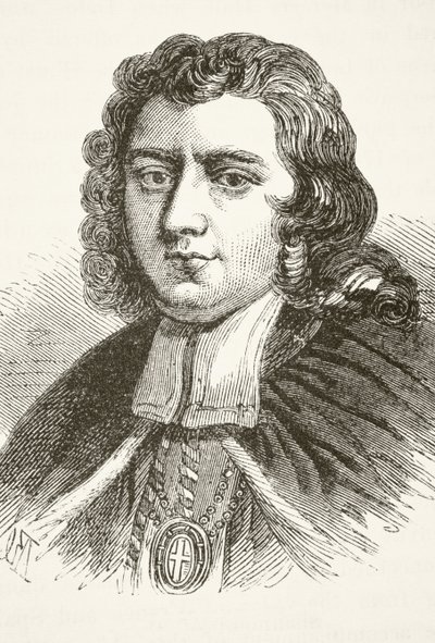 Thomas Burnet, de "A História Nacional e Doméstica da Inglaterra", de William Hickman Smith Aubrey (1858-1916) publicou Londres, c.1890 de English School