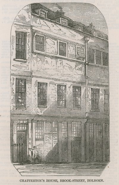Thomas Chattertons House, Rua Brooks, Holborn, Londres de English School