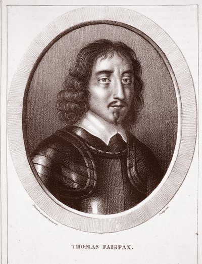 Thomas Fairfax, atribuído a Delaporte, gravado por de Ducarme de English School