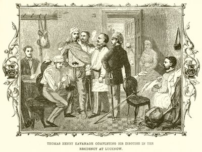 Thomas Henry Kavanagh completando seu disfarce na residência em Lucknow de English School