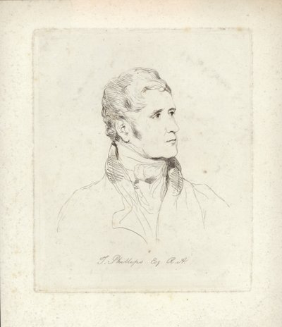 Thomas Phillips, inglês retrato e sujeito pintor. Gravura por Mary Dawson Turner de English School