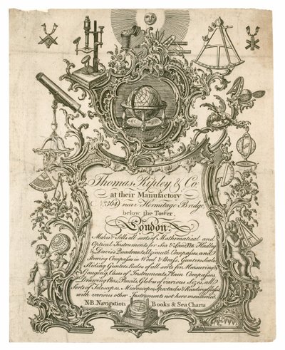 Thomas Ripley & Co, cartão de comércio de English School
