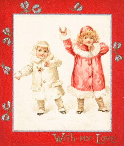 Jogando Bolas De Neve, Cartão De Natal. de English School