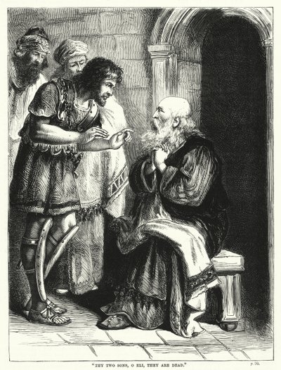 "Os teus dois filhos, ó Eli, estão mortos" (gravura) de English School