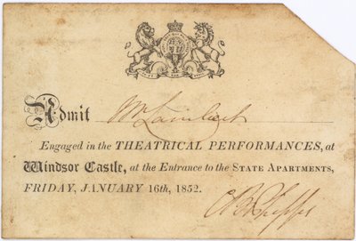 Bilhete para um desempenho teatral de English School