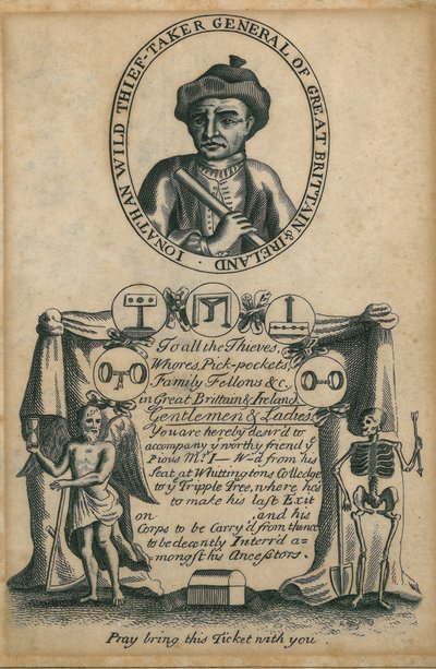 Bilhete para a execução de Jonathan Wild de English School
