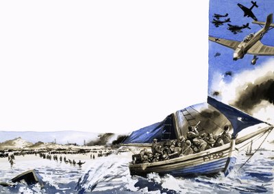 Vez após vez, os pequenos navios atravessavam o Canal da Mancha de English School