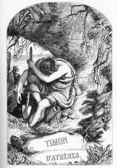 Timon of Athens (The Life of Tymon of Athens) - Ilustração em "Completes de William Shakespeare" 1866 - As ilustrações e a forma geral desta edição são emprestadas do Shakespeare ilustrado de Cassell, publicado em Londres de English School