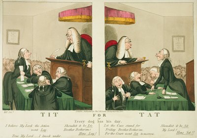 Tit for Tat, ou Todo Cão Tem Seu Dia, publicado por Thomas McLean, Londres, 1827 de English School