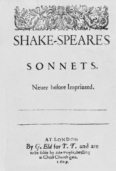 Página de título dos Sonetos de Shakespeare de English School