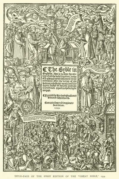 Página de rosto da primeira edição da Grande Bíblia, 1539 de English School