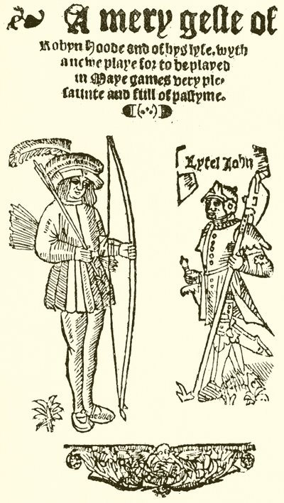 Página de título de A Mery Geste de Robyn Hood, 1550 de English School
