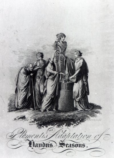 Página de título da adaptação de Muzio Clementis para piano de Joseph Haydns oratorio The Seasons de English School