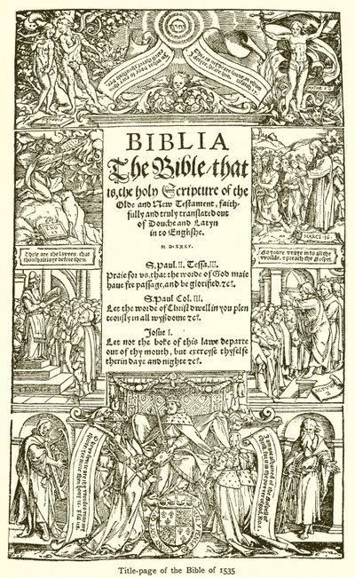 Página de título da Bíblia de 1535 de English School