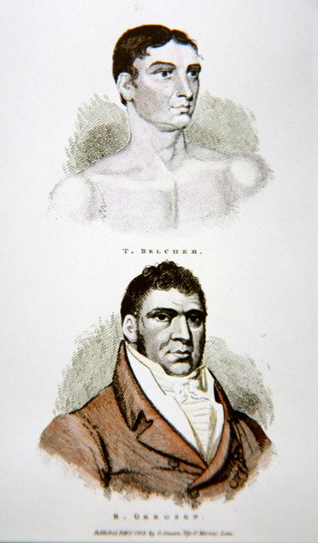 Tom Belcher e Gregson, de uma estampa publicada em 1813 (cor litho) de English School