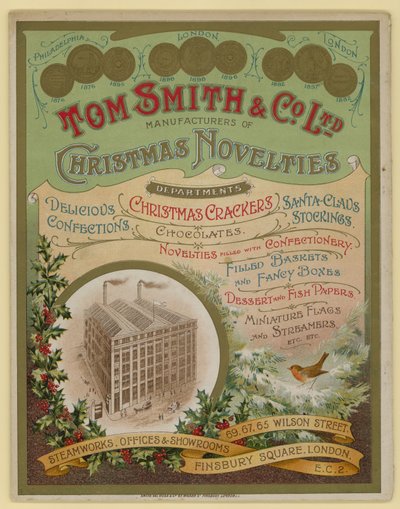 Tom Smith & Co Ltd, Novidades de Natal, Biscoitos de Natal, Capa de Brochura de English School
