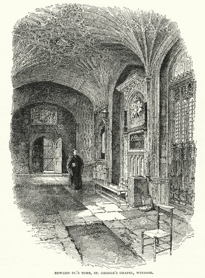 Túmulo do Rei Eduardo IV, Capela de São Jorge, Windsor (gravura) de English School