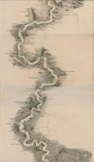 Tomblesons Mapa Panorâmico do Tamisa e Medway de English School