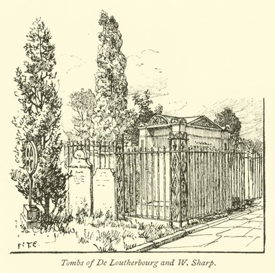 Túmulos de De Loutherbourg e W Sharp de English School