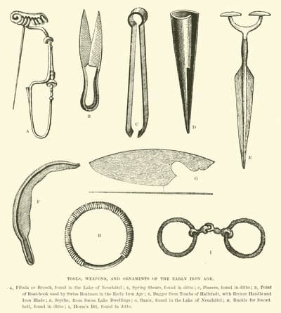 Ferramentas, armas e ornamentos do início da Idade do Ferro de English School