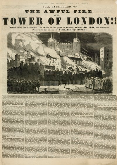 Torre do Incêndio de Londres, 1841 de English School