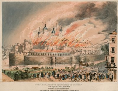 Torre do Incêndio de Londres, 1841 de English School