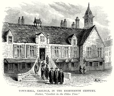 Câmara Municipal, Carlisle, no século XVIII (gravura) de English School