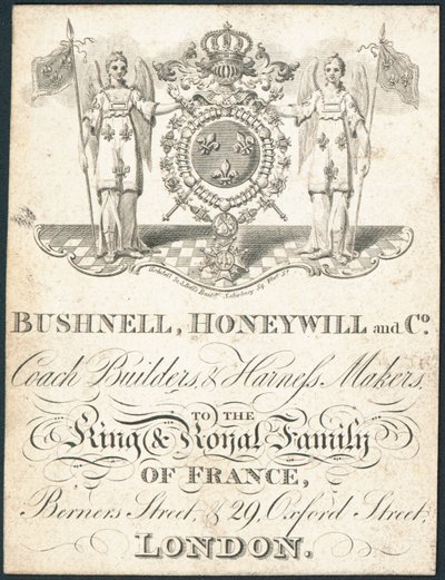 Cartão de comércio, Bushnell, Honeywill e Co de English School